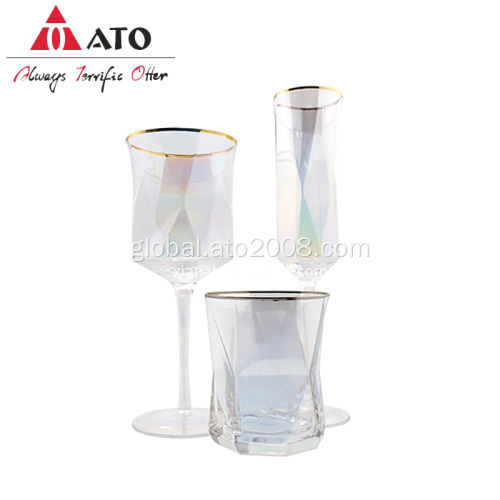 Champagne Glass Luster Plating Irregular Champagne Flute Glass Factory